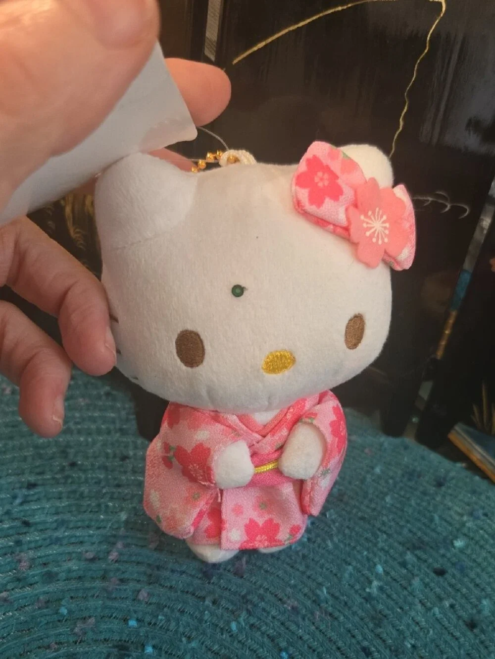 Sanrio Hello Kitty Pink Floral Kimono Plush Charm